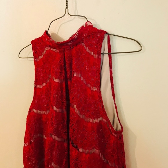 NWT Burgundy Lace Tank Style Blouse - Picture 3 of 8